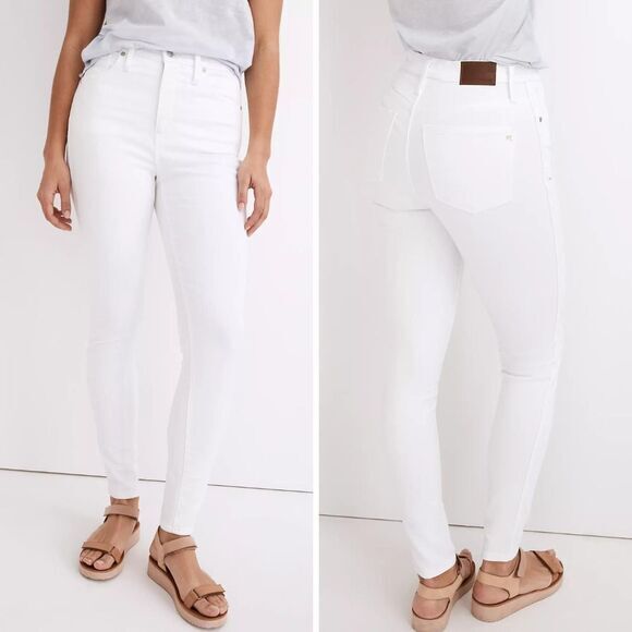 NEW Madewell 10" High-Rise Skinny‎ Jeans in Pure White, 30 - Picture 1 of 16